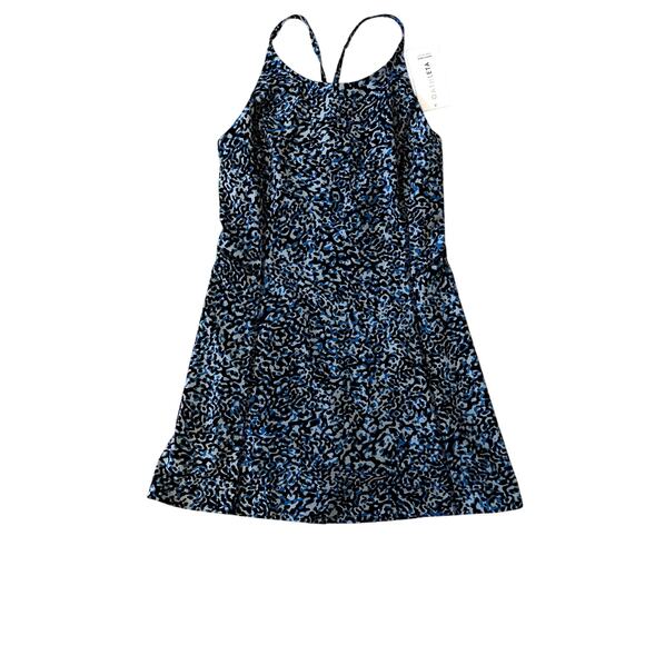 NWT Athleta Infinity Dress Women's Size Small Blue Leopard Built-in Shorts - Picture 3 of 6
